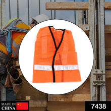 7438 Orange Safety Jacket For Having protection against accidents usually in construction area's. DeoDap