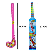 8023 Combo of Light Weight Plastic Bat, Ball & Hockey for Kids DeoDap