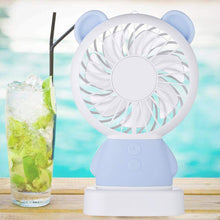 7632 MINI PORTABLE FAN USB RECHARGEABLE HANDHELD BEAR STYLE COLOR CHANGING LED LIGHT POCKET DESK LIGHT FAN DeoDap