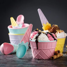 5321  ICE CREAM BOWL & Spoon Set PLASTIC SOLID COLOUR CREAM CUP COUPLE BOWL WITH SPOON. ICE CREAM SPOON & BOWL SET, 12 PC SET OF ICE CREAM BOWL & SPOON (MULTI COLOR) DeoDap