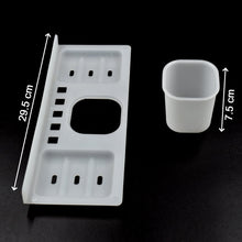 4777L  4in1 Wall Soap Dish Toothbrush Holder, Soap Dish Holder, Tumbler Holder , Daily Bath Accessories Holder For Home Use DeoDap