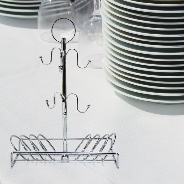 5171 Cup & Dish Steel Rack 40cm For Dining Table & Kitchen Use DeoDap