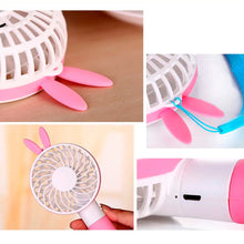 4811 Portable Princess Rabbit Styled Rechargeable Handheld Fan For Travel , home & Office Use DeoDap