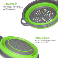 7195 Silicone Collapsible Colander Vegetable Fruit Washing Drain Strainer Basket Strainer Foldable Colander with Handle || Silicone Collapsible Colander || Fruit Basket Filter Drainer DeoDap