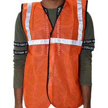 7438 Orange Safety Jacket For Having protection against accidents usually in construction area's. DeoDap