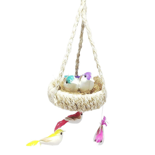 1731A ARTIFICIAL JUTE HANGING BIRDS NEST JHUMAR CHIDIYAN KA GHOSLA With Brown Box DeoDap