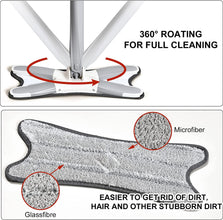 4874 X Shape Mop or Floor Cleaning Hands-Free Squeeze Microfiber Flat Mop System 360° Flexible Head, Wet and Dry mop for Home Kitchen with 1 Super-absorbent Microfiber Pads. DeoDap