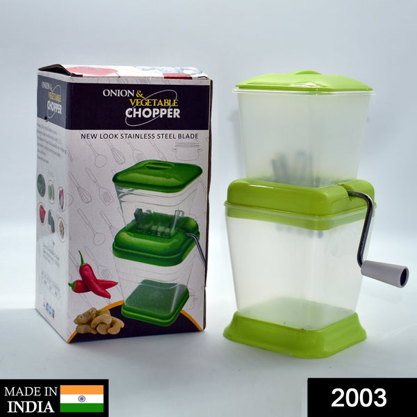 2003 Small Onion Chopper & Vegetable Chopper Quick Cutter with Rotating Blade DeoDap