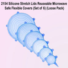 2154 Silicone Stretch Lids Reuseable Microwave Safe Flexible Covers (Set of 6) (Loose Pack) DeoDap