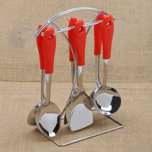 2701 6 Pc SS Serving Spoon stand used in all kinds of household and kitchen places for holding spoons etc. DeoDap