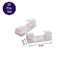 1761 Self Adhesive Cable Clips Wire Manage Holder Sticky Mount-Round Plastic Cable Cord DeoDap