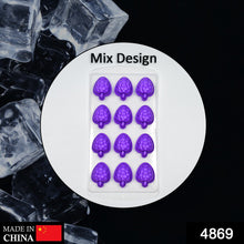 4869 12Cavity Mix design Ice Trays with Lid for Freezer with Easy to Release Flexible Silicone shape ice cavity. DeoDap