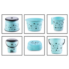 8711 PLASTIC BATHROOM ACCESSORIES SET 6 PCS BATH SET BATHROOM BUCKET WITH DUSTBIN MUG, STOOL, SOAP CASE,TUB DeoDap