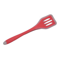 5389 Silicone Turner Spatula/Slotted Spatula, High Heat Resistant , Hygienic One Piece Design, Non Stick Rubber Kitchen Utensil for Fish, Eggs, Pancakes, (RED) DeoDap