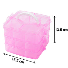 2644 3-Tier 18 Sections Transparent Stackable Adjustable Compartment Slot Plastic Craft Storage Box DeoDap