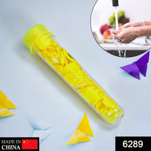 6289 Portable Hand Washing Bath Flower Shape Paper Soap Strips In Test Tube Bottle DeoDap