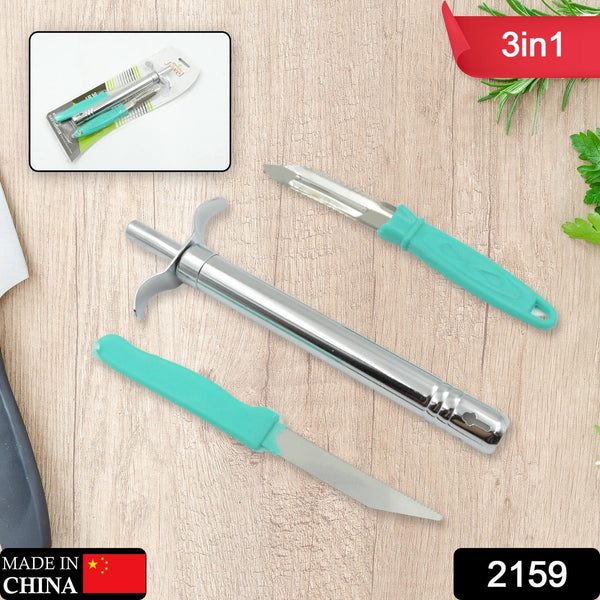 2159 3 In 1 Kitchen Combo - Kitchen Lighter, Stainless Steel Knife and Peeler