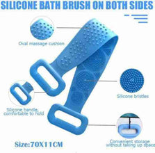 1302 Silicone Body Back Scrubber Double Side Bathing Brush for Skin Deep Cleaning DeoDap