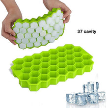 7161 Flexible Silicone Honeycomb Design 37 cavity Ice Cube Moulds Trays Small Cubes For Whiskey Tray For Fridge (Multicolor) DeoDap